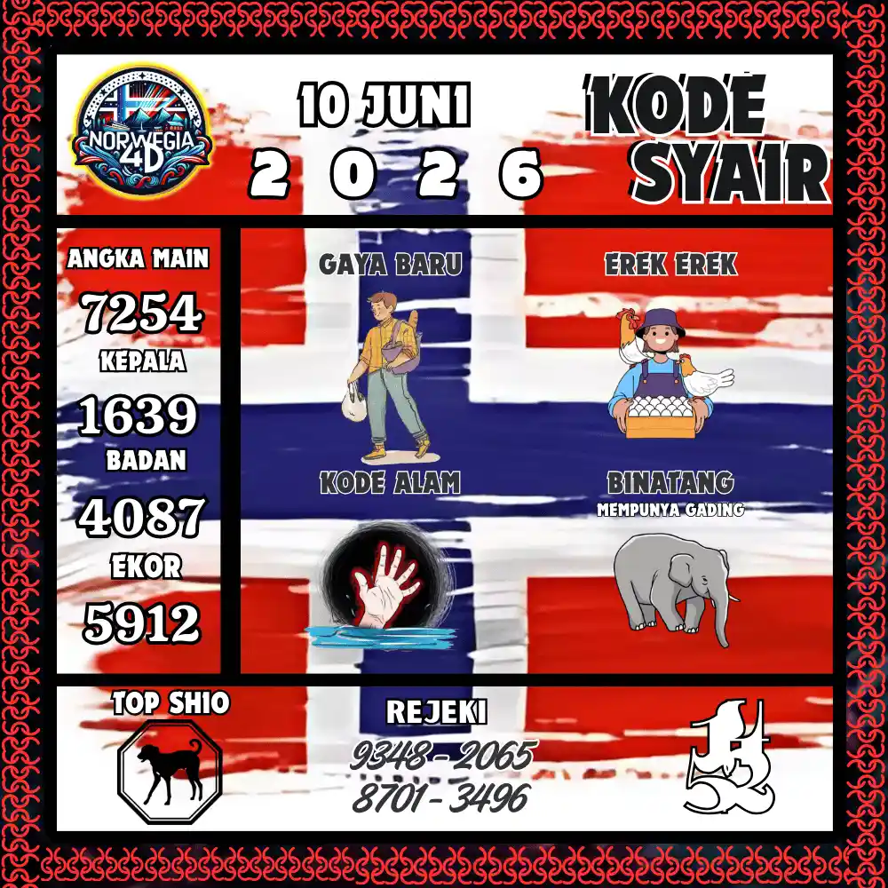Kode Syair Norwegia4D  Pools - Juni 2026
