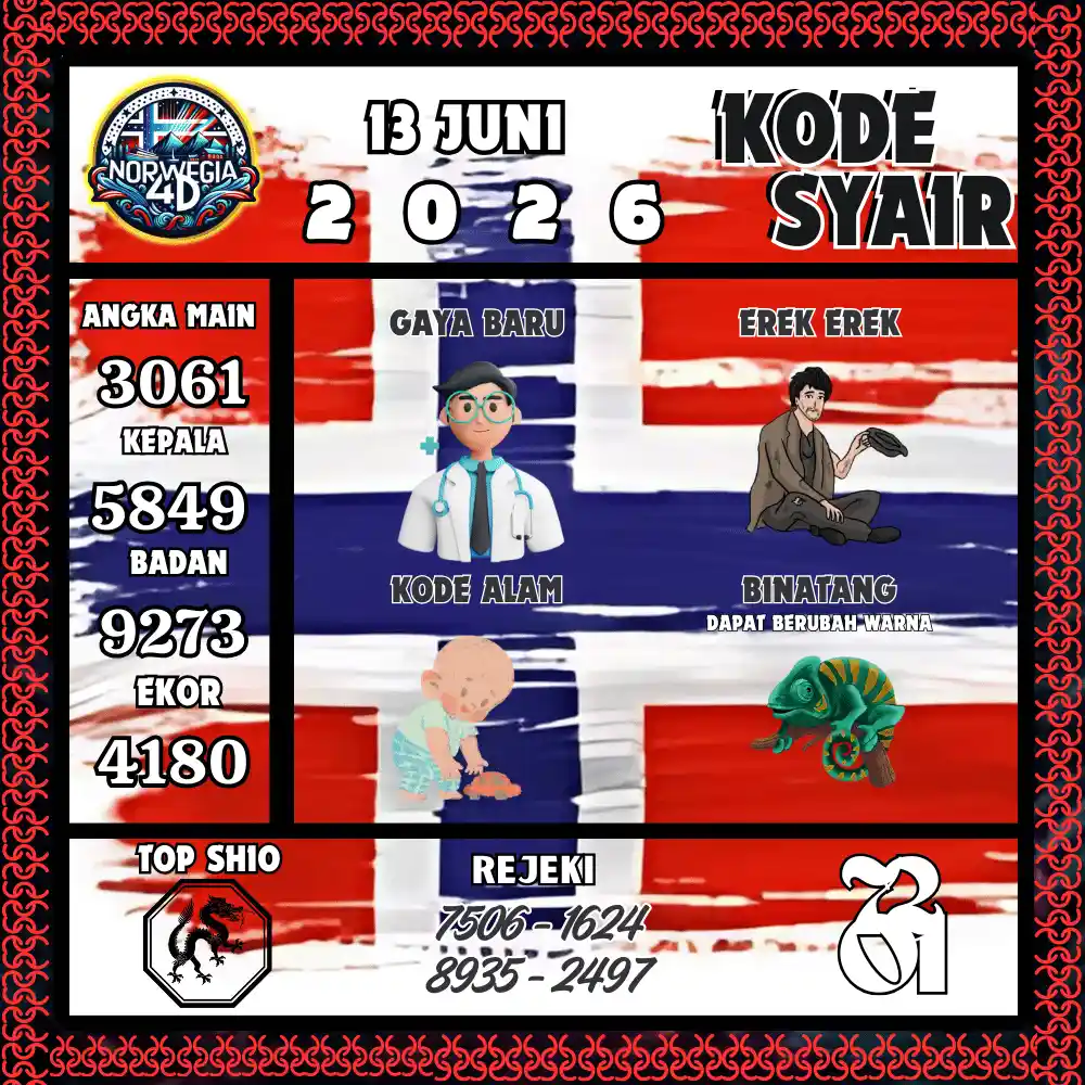 Kode Syair Norwegia4D  Pools - Juni 2026
