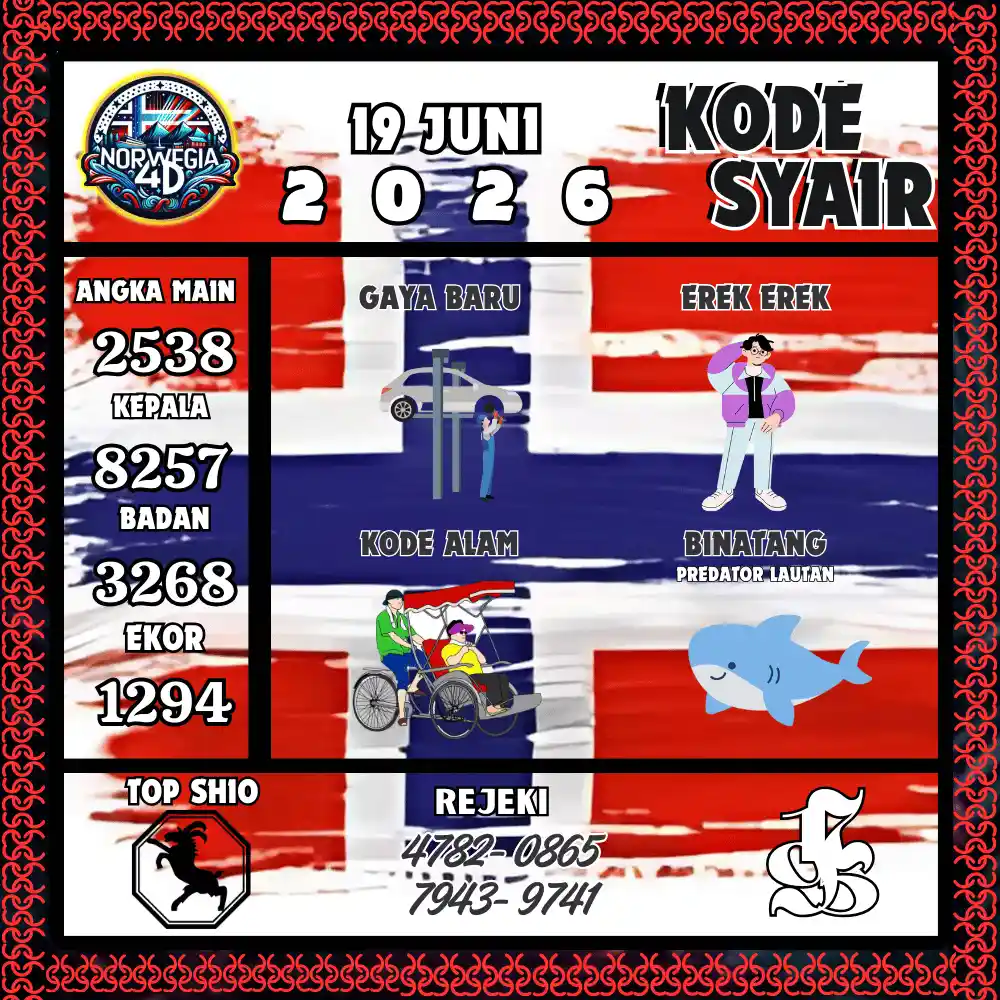 Kode Syair Norwegia4D  Pools - Juni 2026
