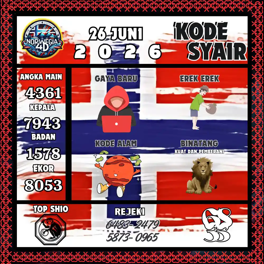 Kode Syair Norwegia4D  Pools - Juni 2026

