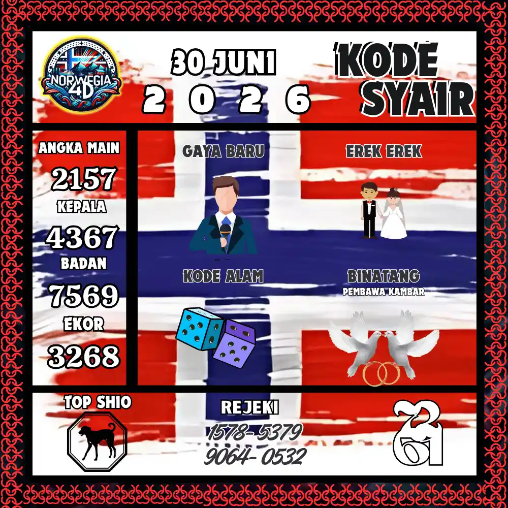 Kode Syair Norwegia4D  Pools - Juni 2026
