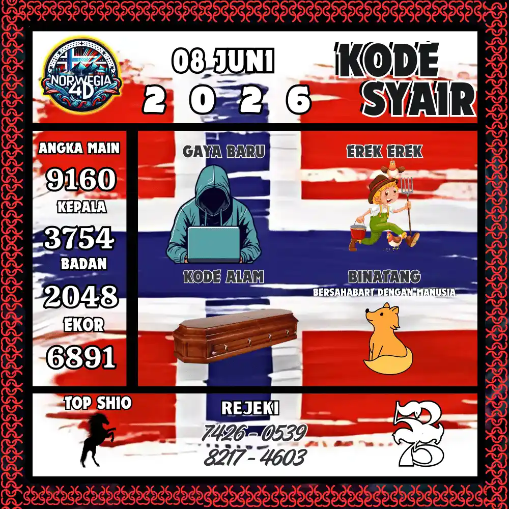 Kode Syair Norwegia4D  Pools - Juni 2026
