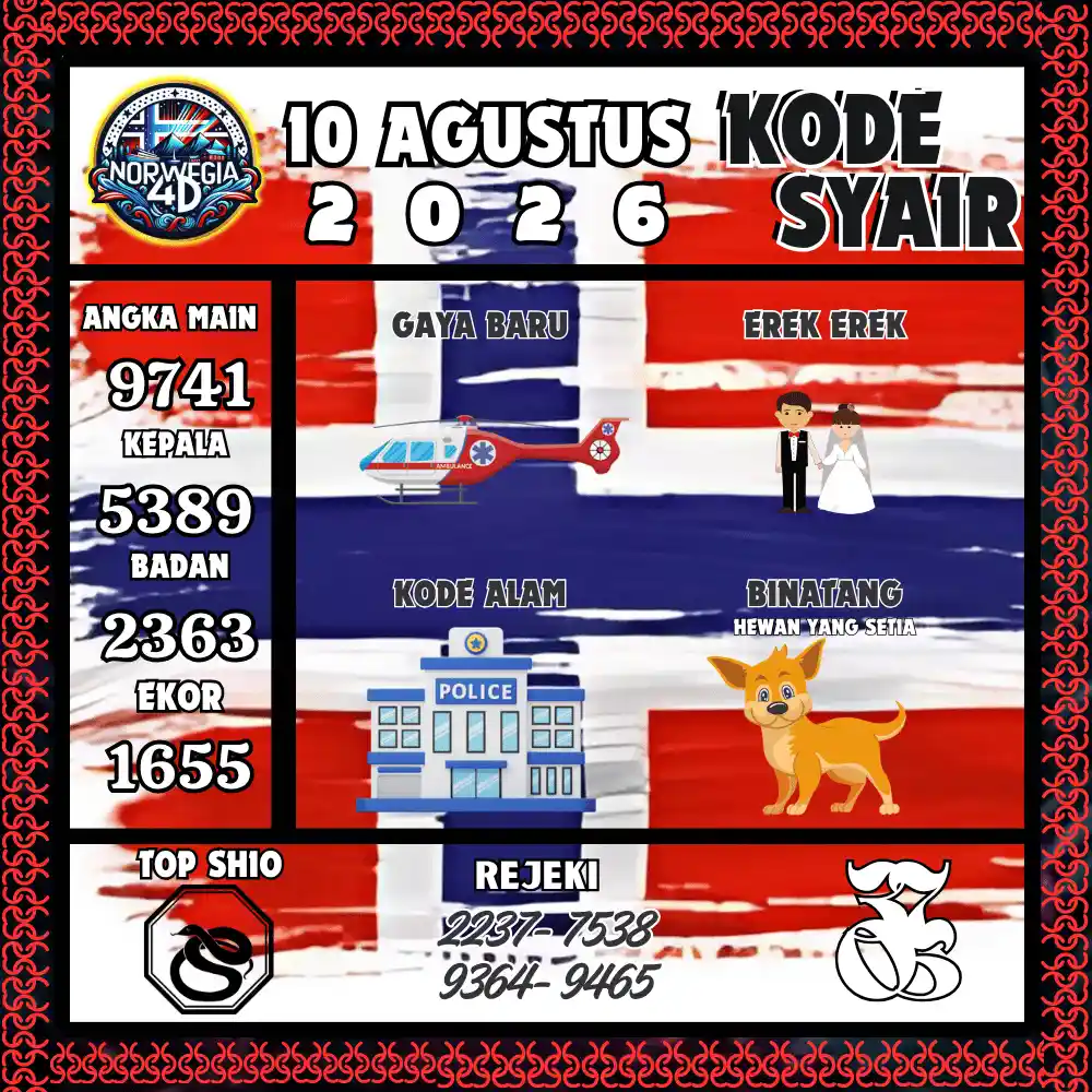 Kode Syair Norwegia4D  Pools - Agustus 2026
