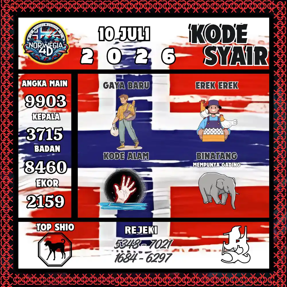 Kode Syair Norwegia4D  Pools - Juli 2026
