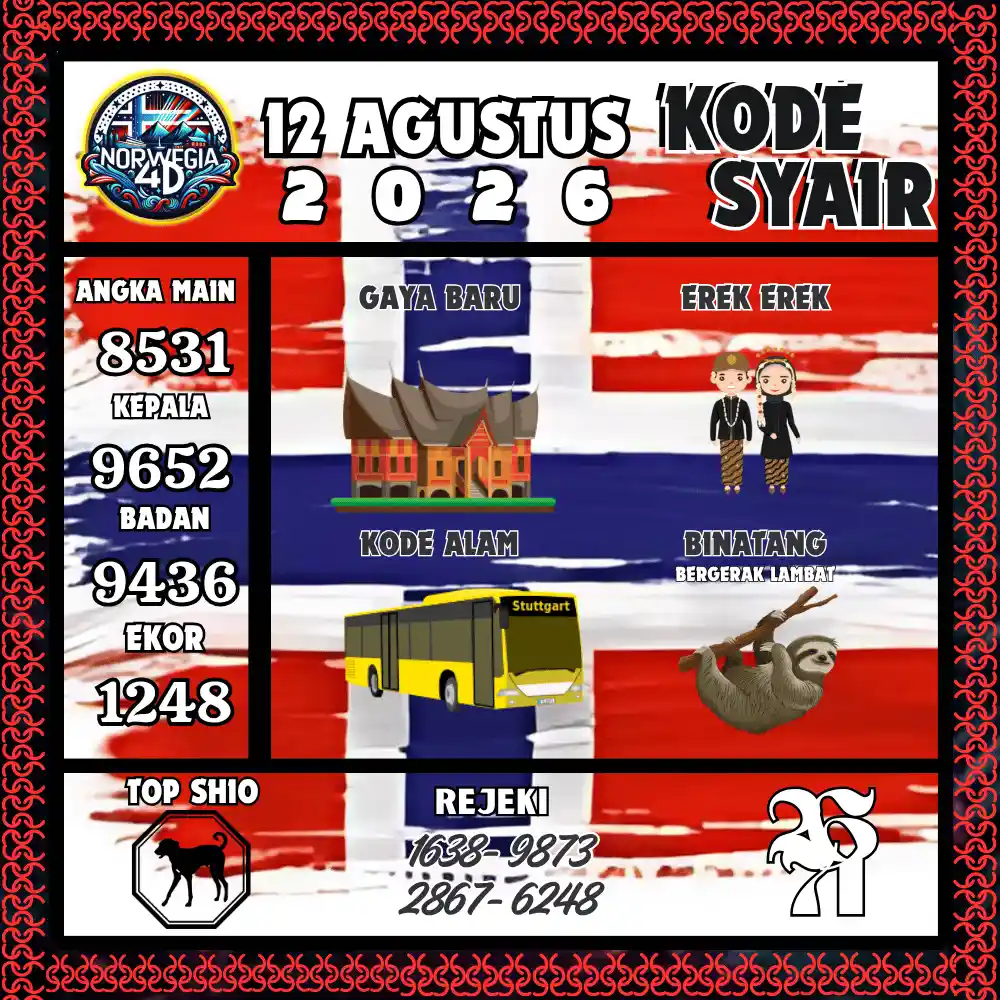 Kode Syair Norwegia4D  Pools - Agustus 2026
