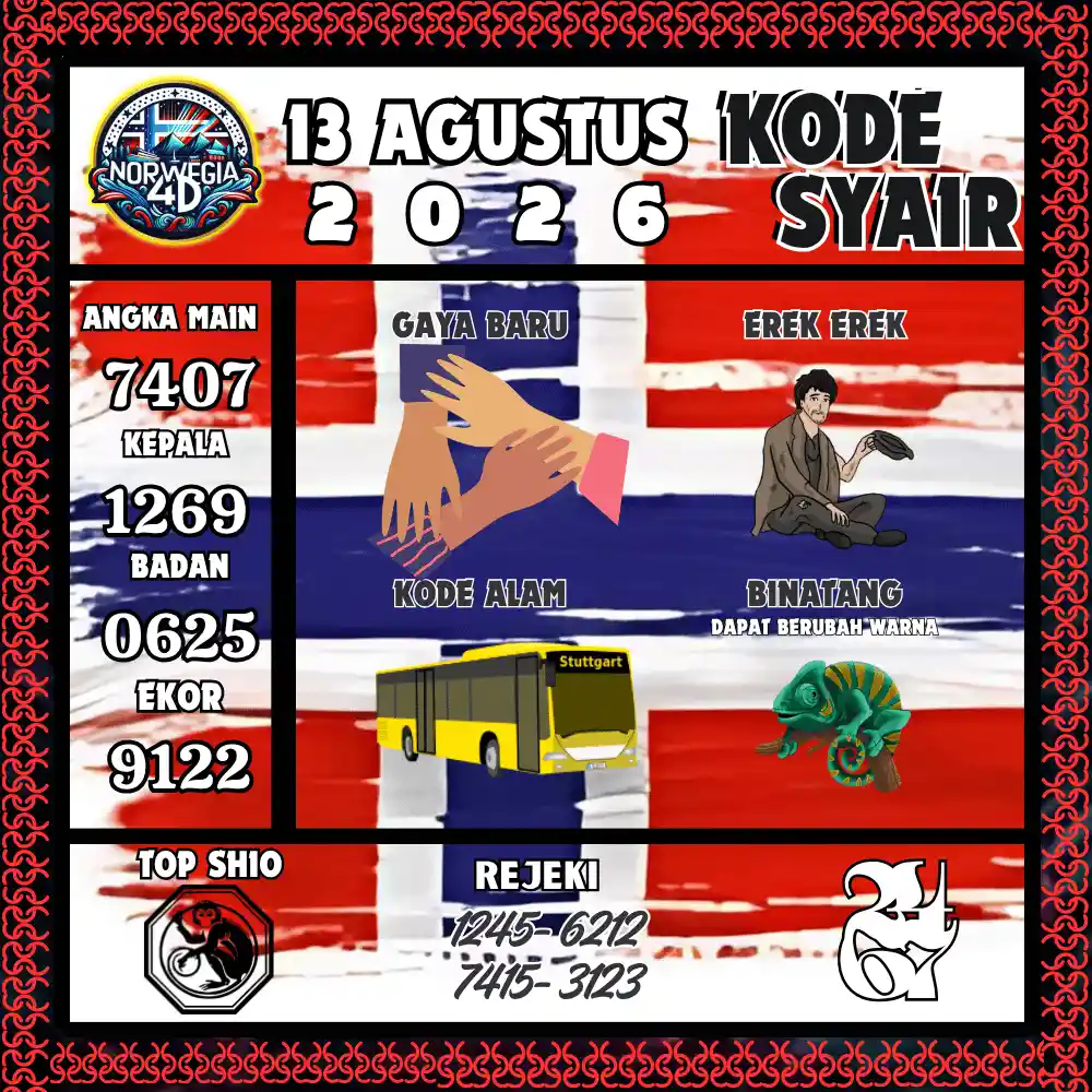 Kode Syair Norwegia4D  Pools - Agustus 2026
