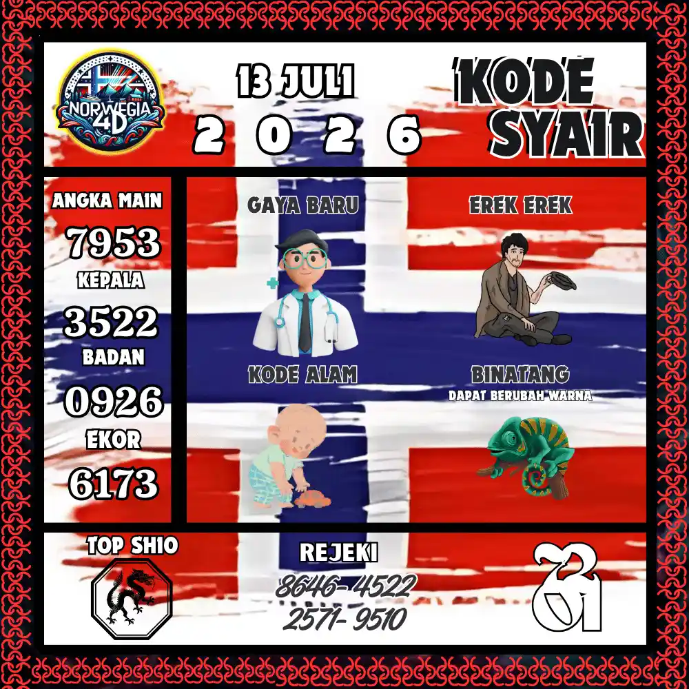 Kode Syair Norwegia4D  Pools - Juli 2026
