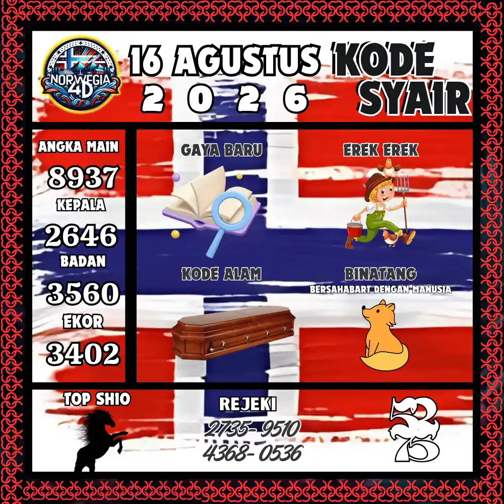 Kode Syair Norwegia4D  Pools - Agustus 2026
