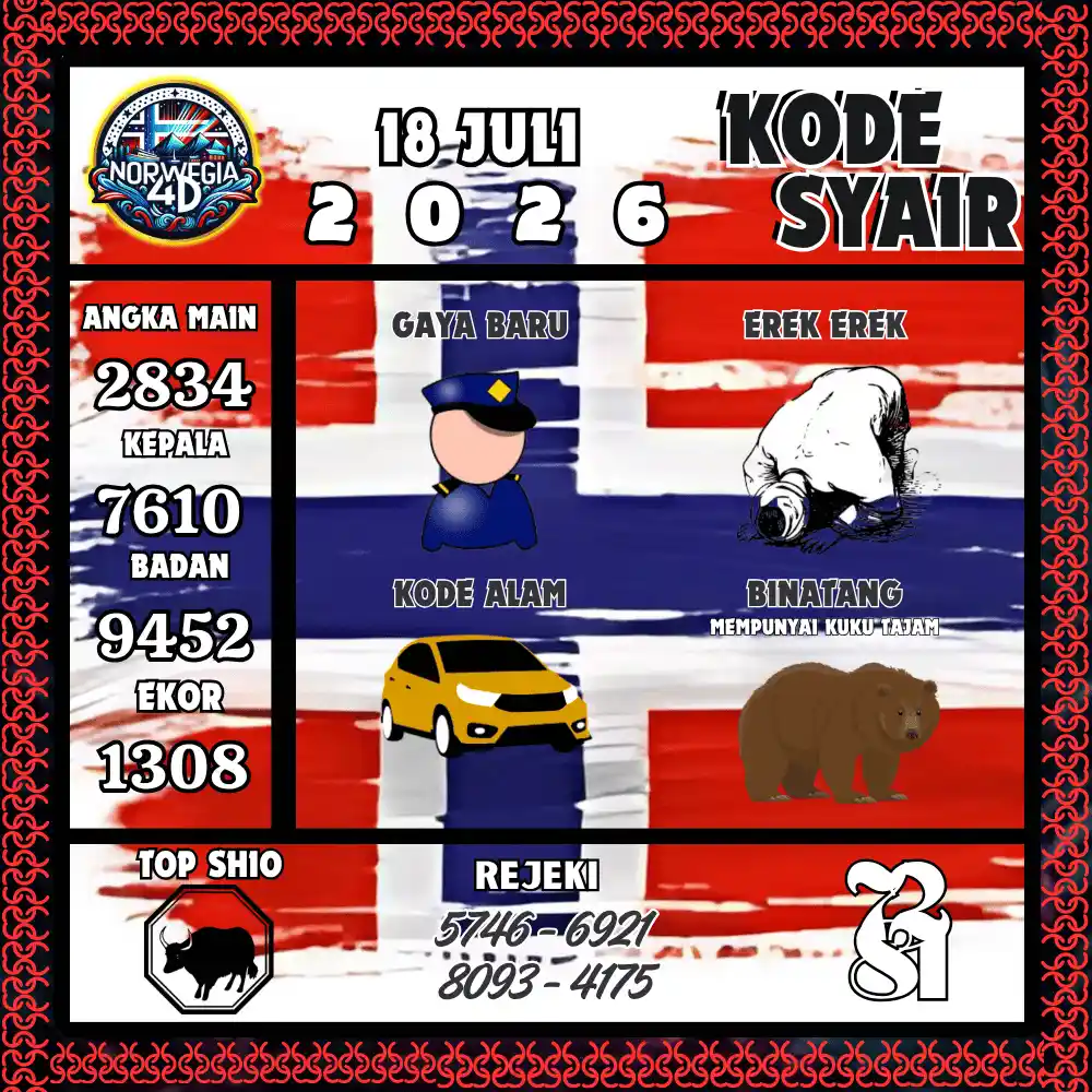 Kode Syair Norwegia4D  Pools - Juli 2026
