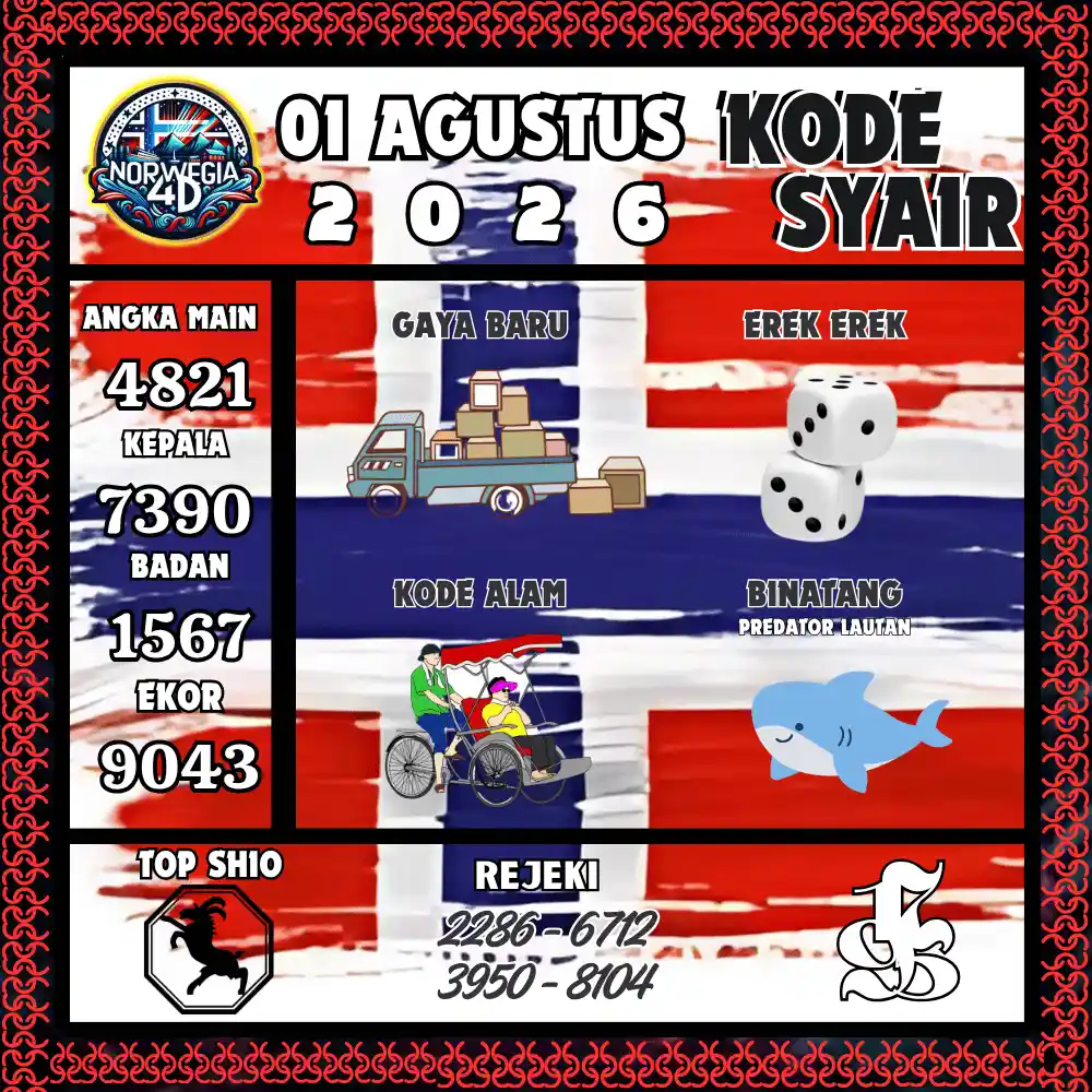 Kode Syair Norwegia4D  Pools - Agustus 2026

