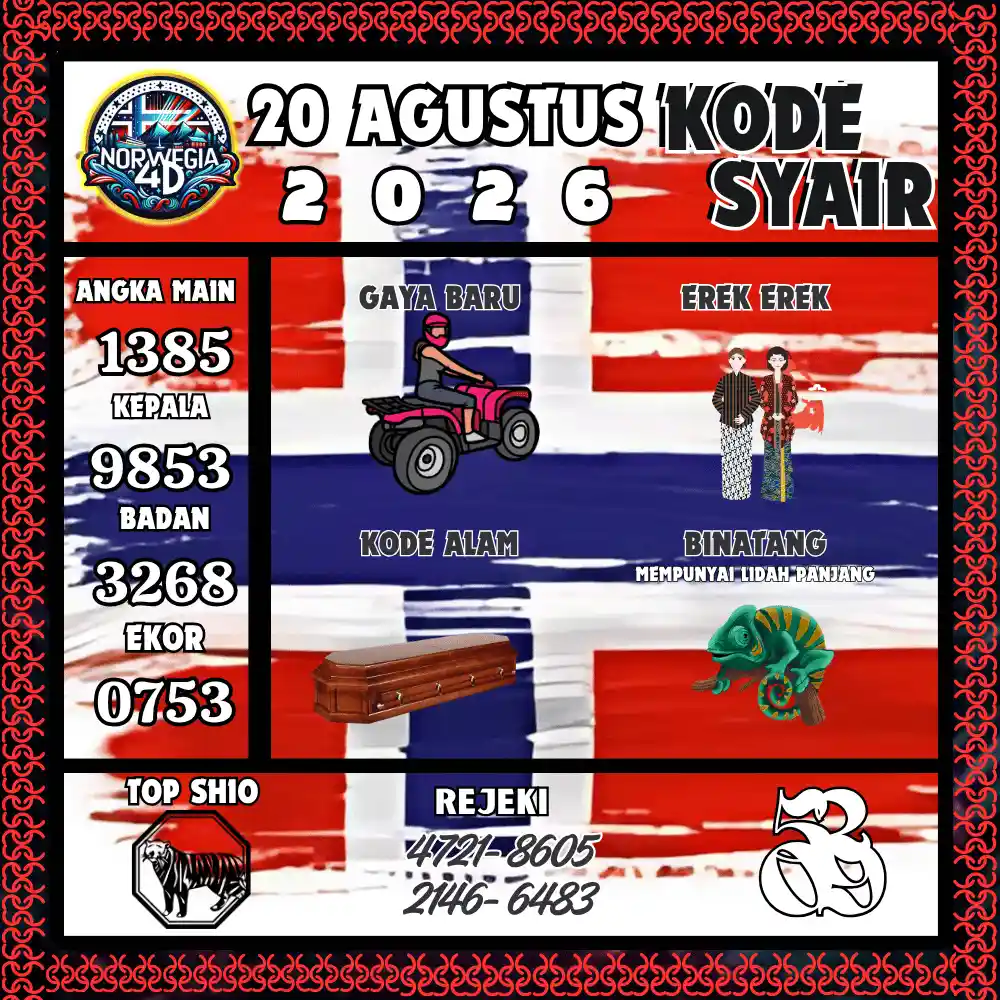 Kode Syair Norwegia4D  Pools - Agustus 2026
