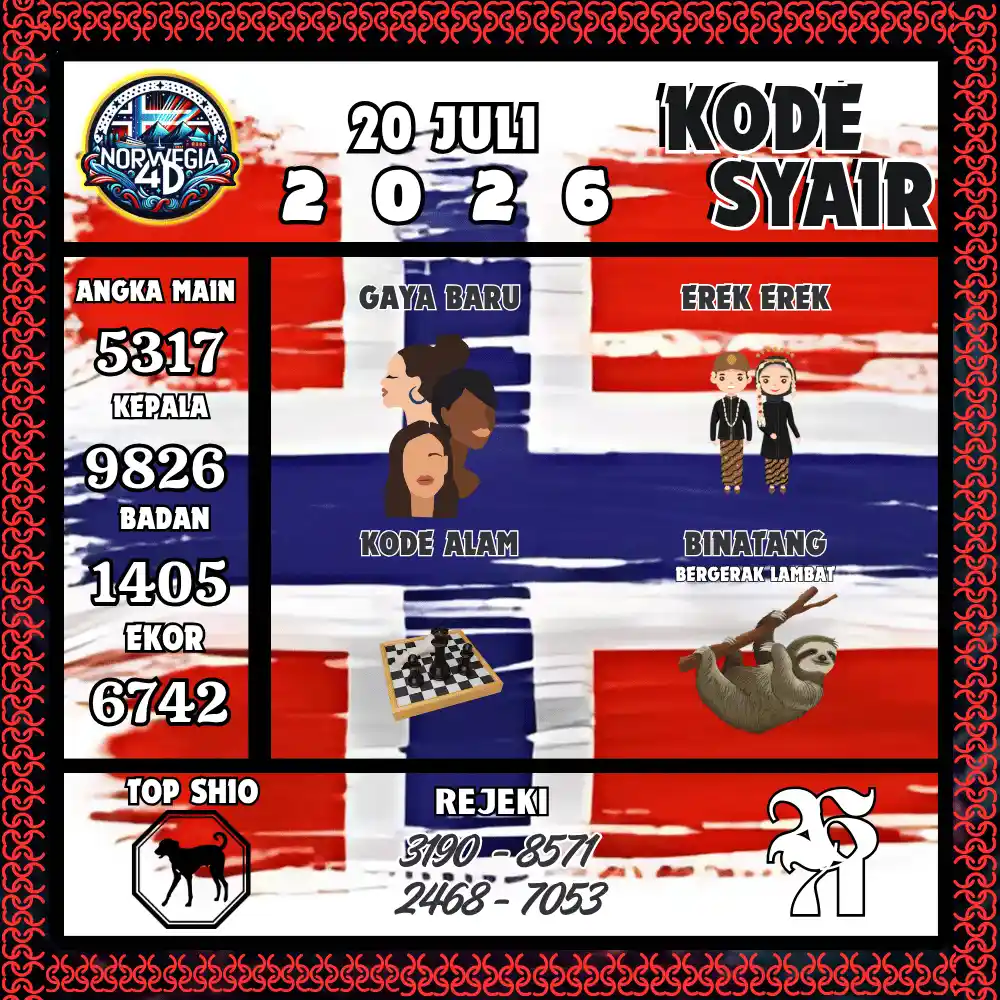 Kode Syair Norwegia4D  Pools - Juli 2026
