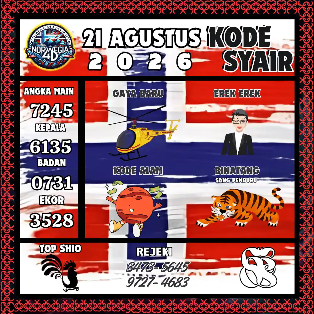 Kode Syair Norwegia4D  Pools - Agustus 2026
