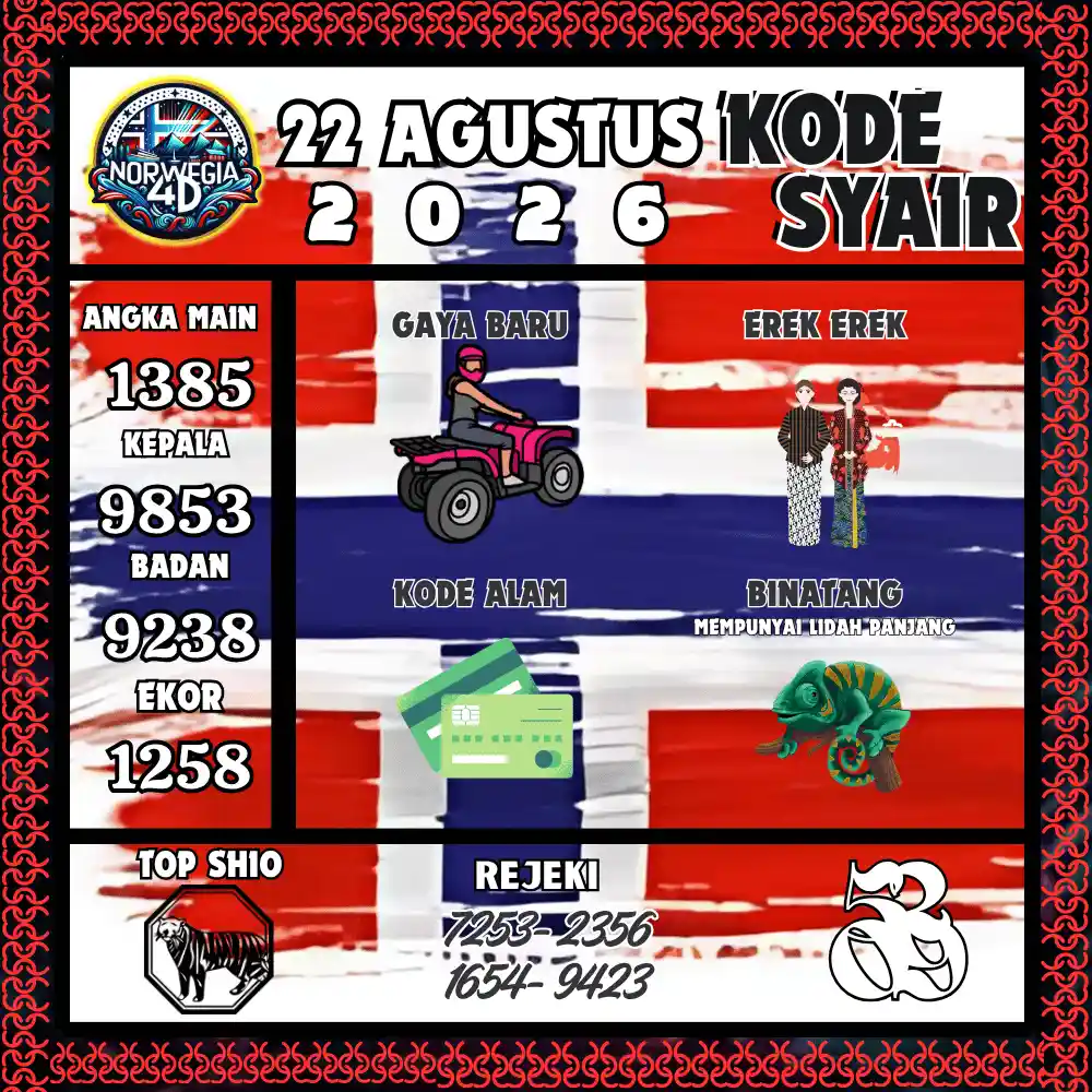 Kode Syair Norwegia4D  Pools - Agustus 2026
