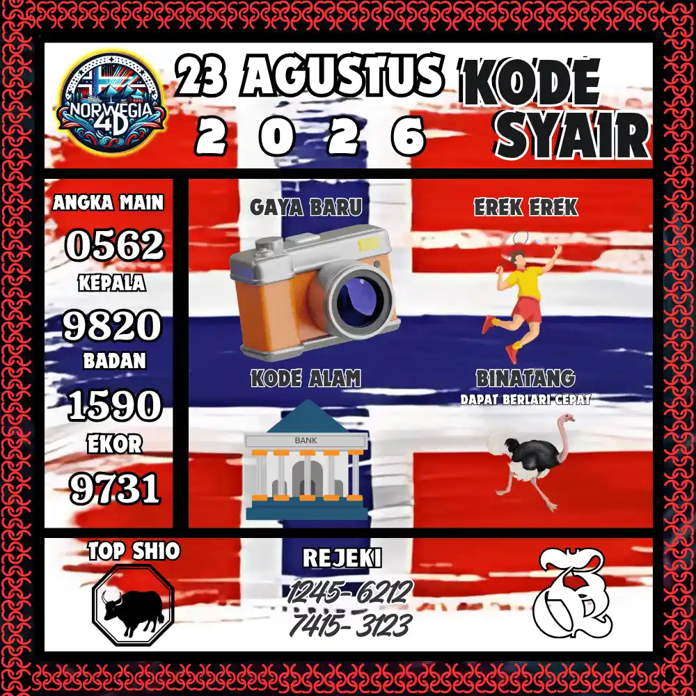 Kode Syair Norwegia4D  Pools - Agustus 2026
