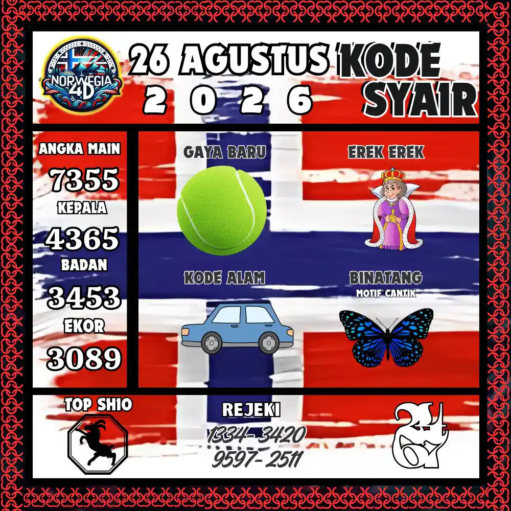 Kode Syair Norwegia4D  Pools - Agustus 2026
