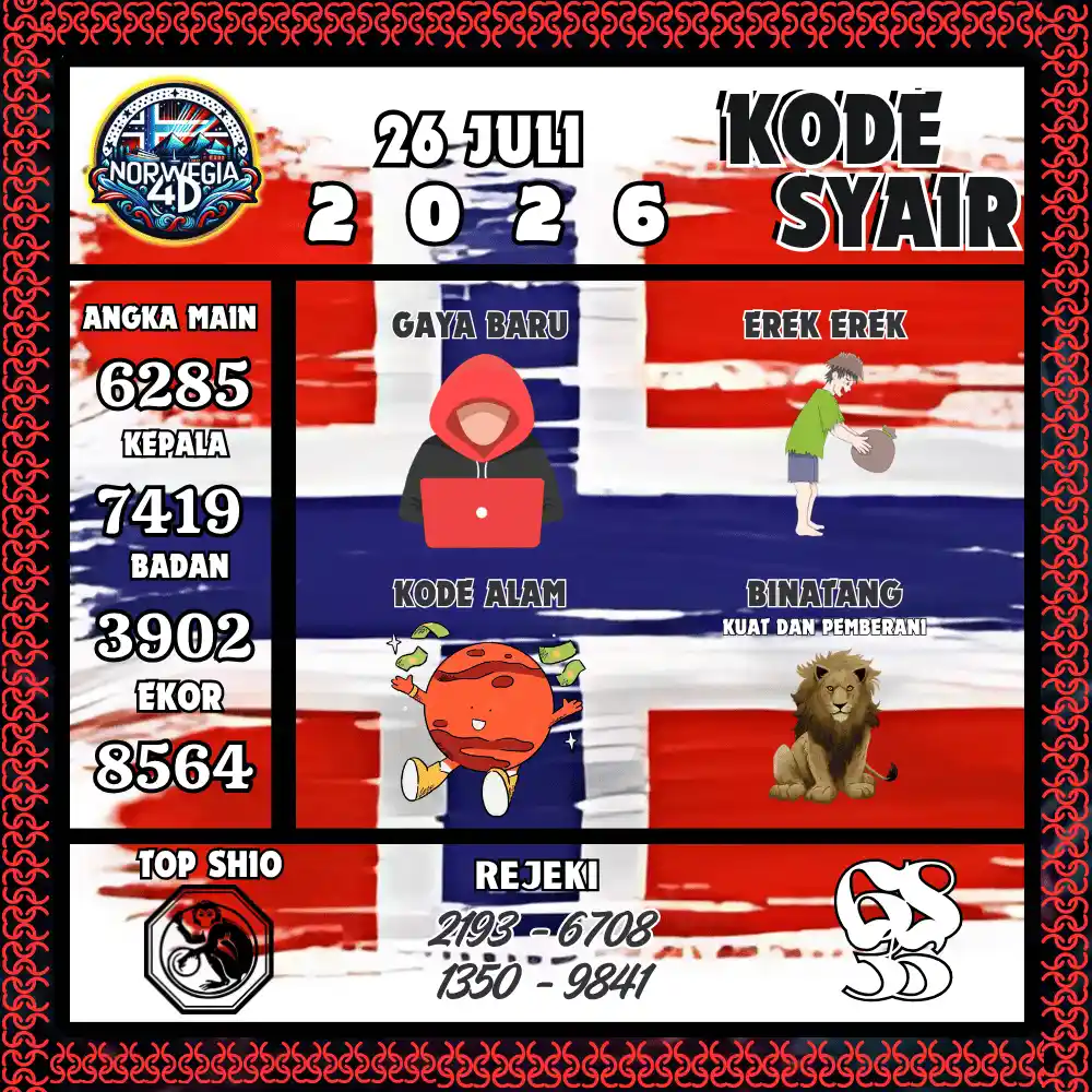 Kode Syair Norwegia4D  Pools - Juli 2026
