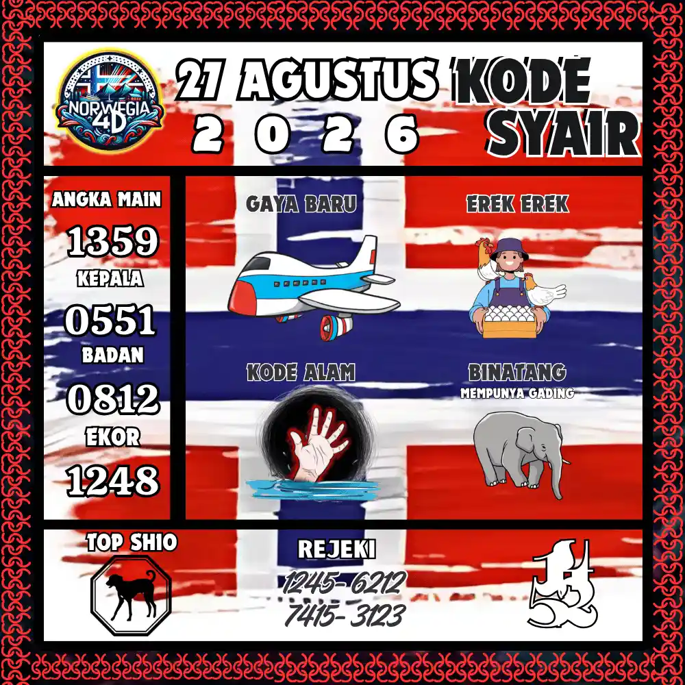 Kode Syair Norwegia4D  Pools - Agustus 2026
