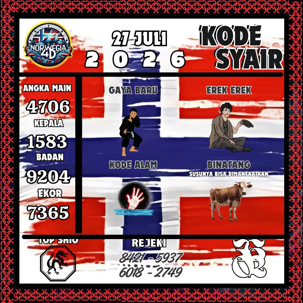 Kode Syair Norwegia4D  Pools - Juli 2026
