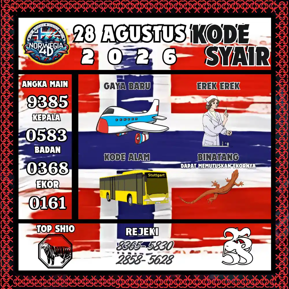 Kode Syair Norwegia4D  Pools - Agustus 2026
