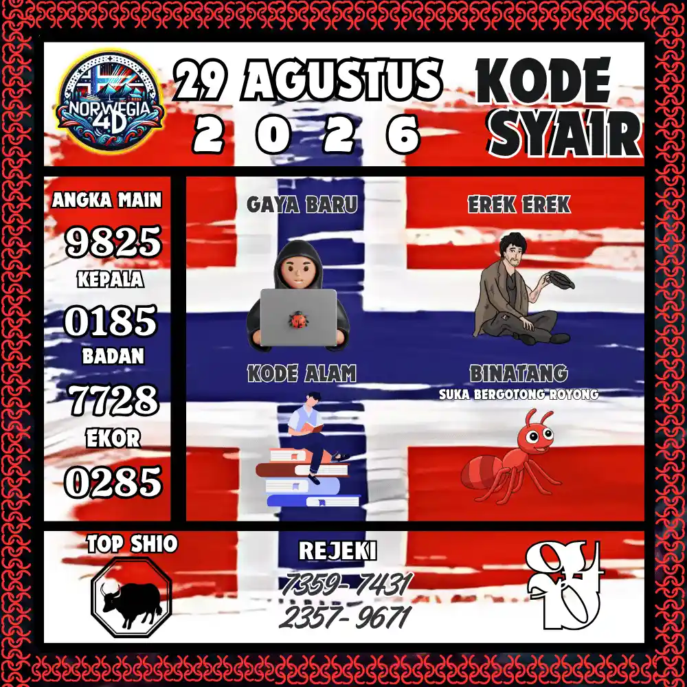 Kode Syair Norwegia4D  Pools - Agustus 2026
