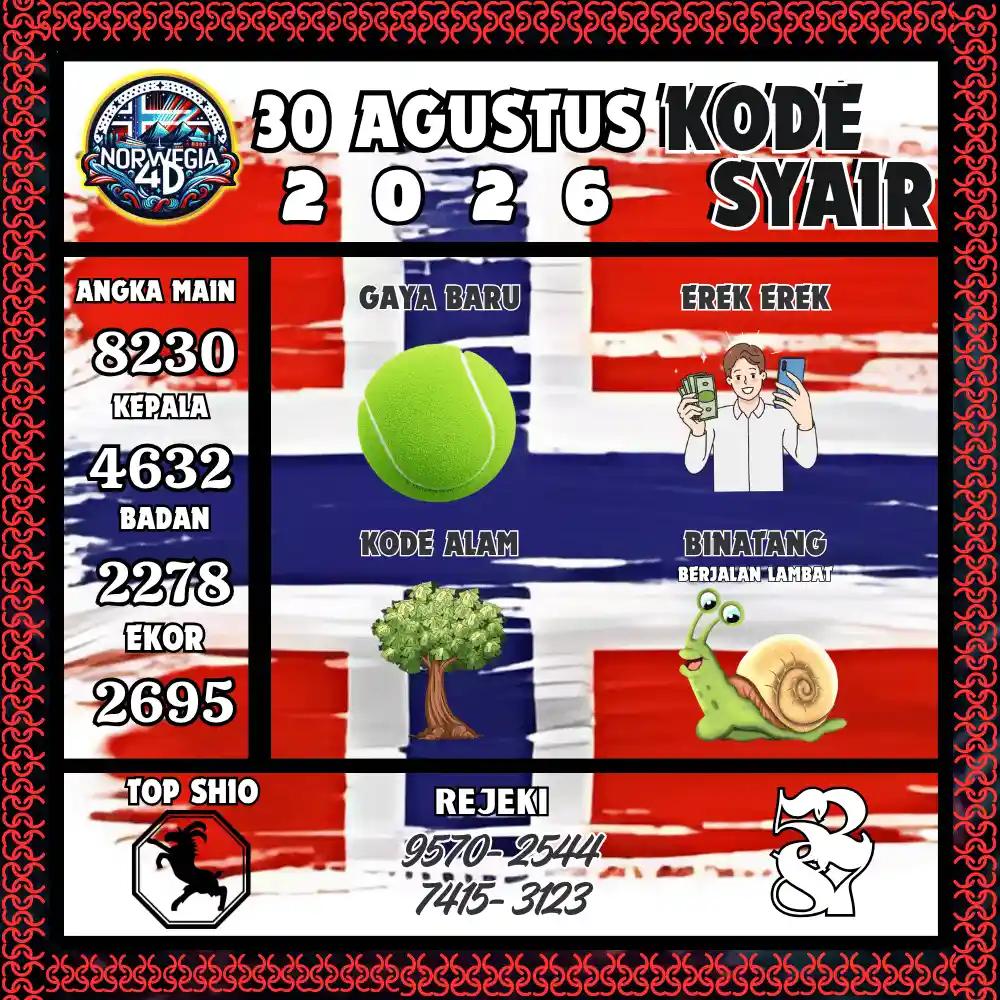Kode Syair Norwegia4D  Pools - Agustus 2026
