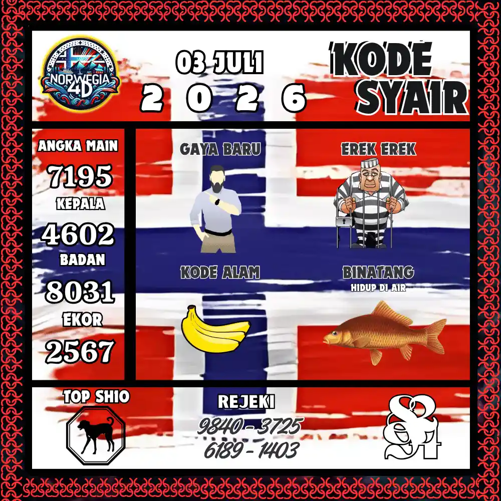 Kode Syair Norwegia4D  Pools - Juli 2026
