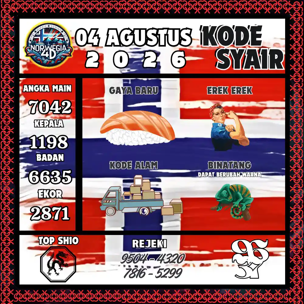Kode Syair Norwegia4D  Pools - Agustus 2026
