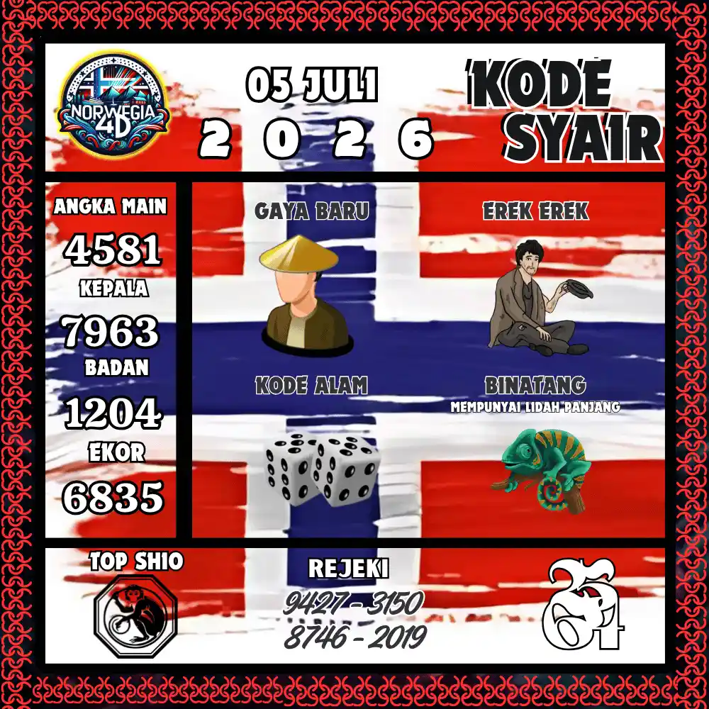 Kode Syair Norwegia4D  Pools - Juli 2026
