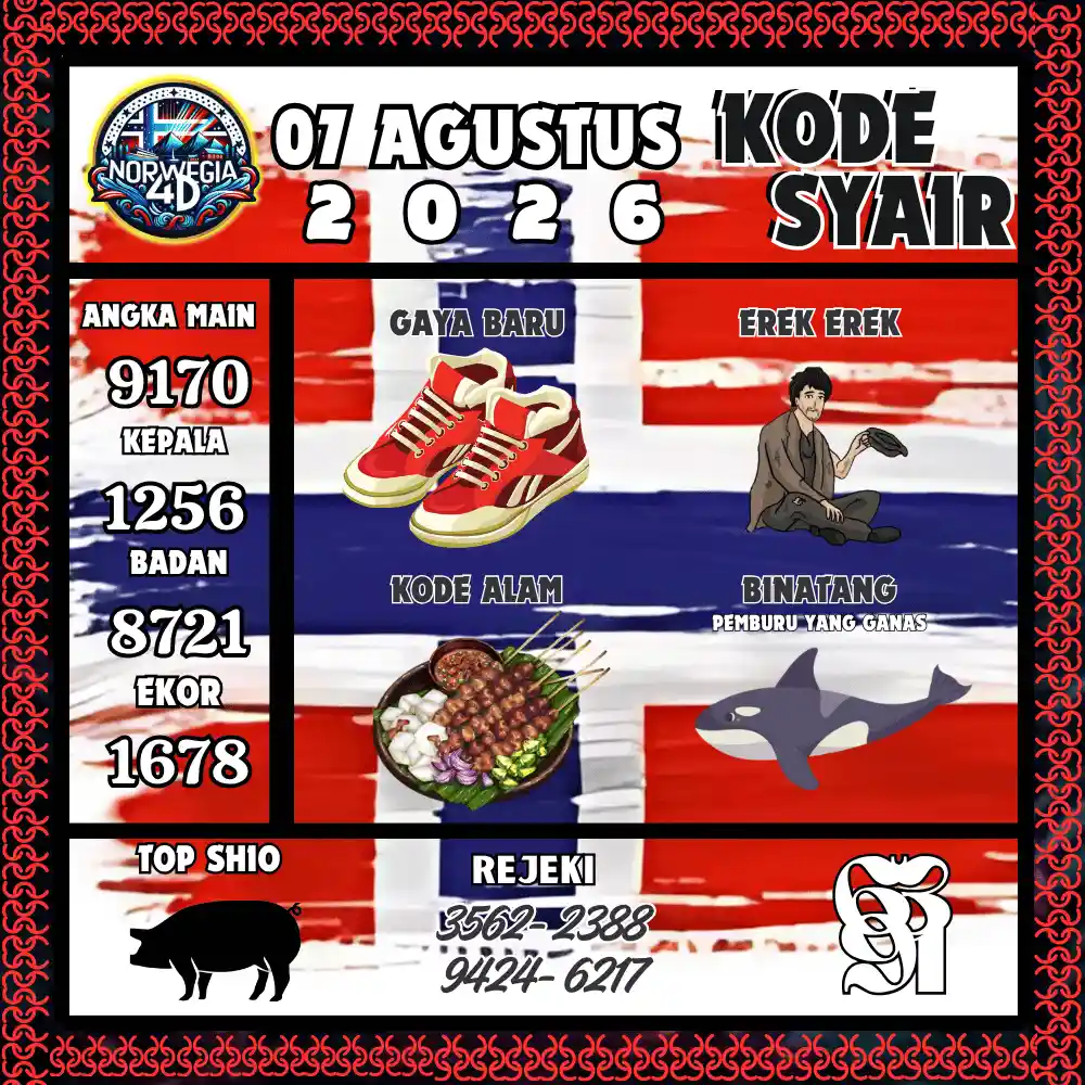 Kode Syair Norwegia4D  Pools - Agustus 2026
