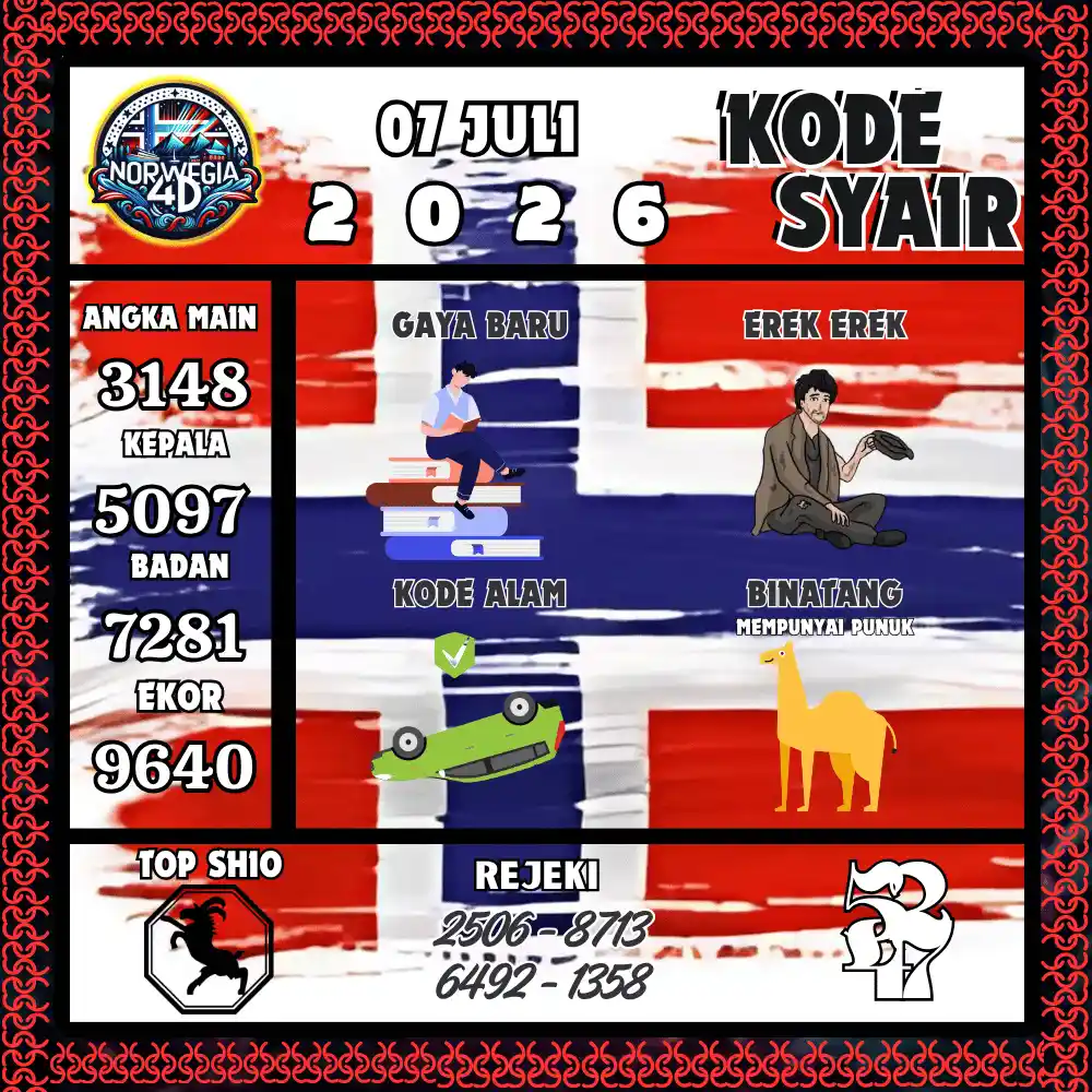 Kode Syair Norwegia4D  Pools - Juli 2026
