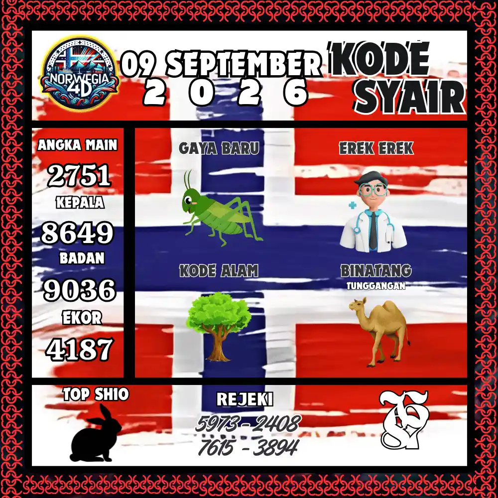 Kode Syair Norwegia4D  Pools - September 2026
