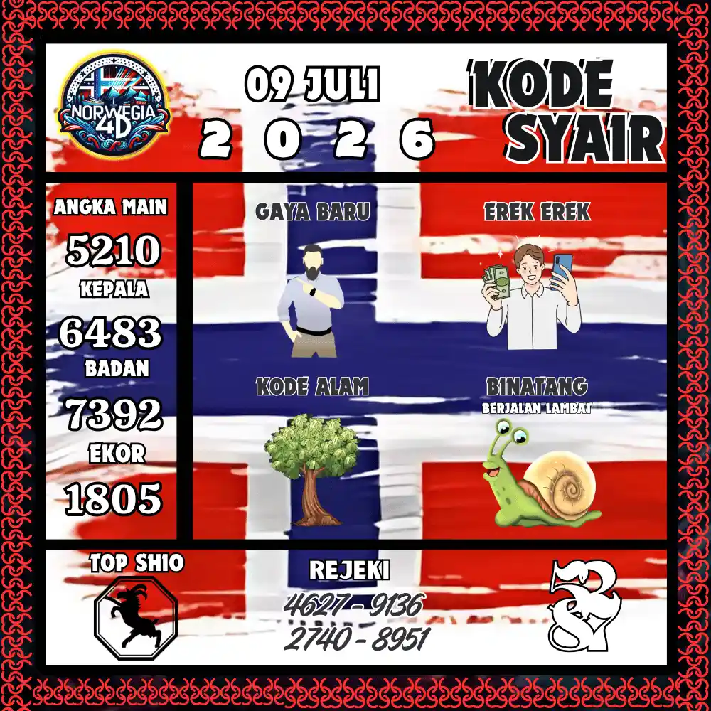 Kode Syair Norwegia4D  Pools - Juli 2026
