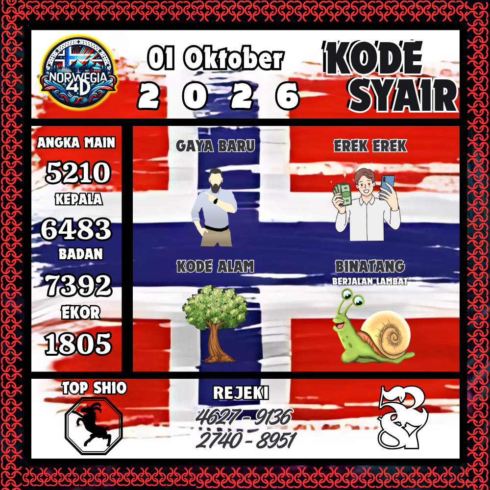 Kode Syair Norwegia4D Pools 01 Oktober 2026