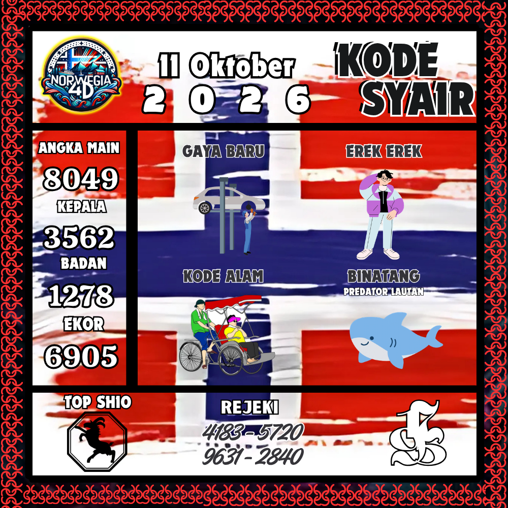 Kode Syair Norwegia4D Pools 11 Oktober 2026