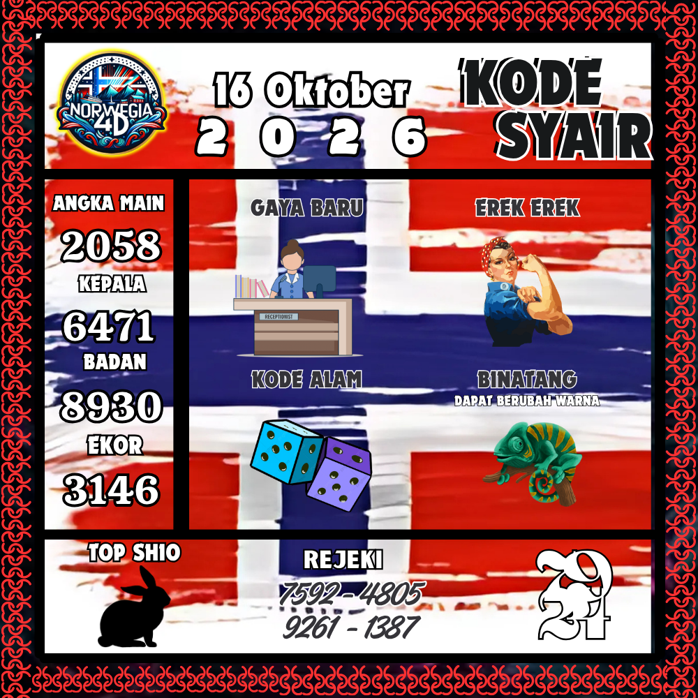 Kode Syair Norwegia4D Pools 16 Oktober 2026