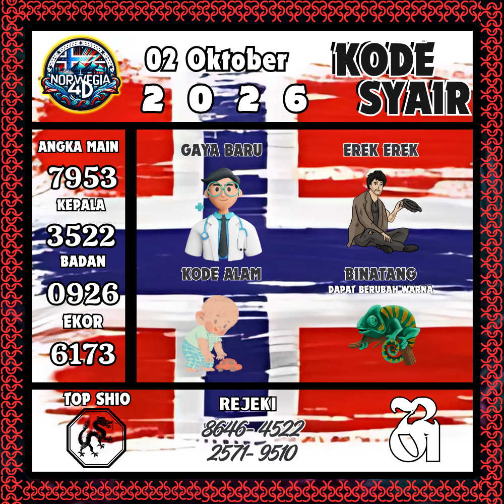 Kode Syair Norwegia4D Pools 02 Oktober 2026