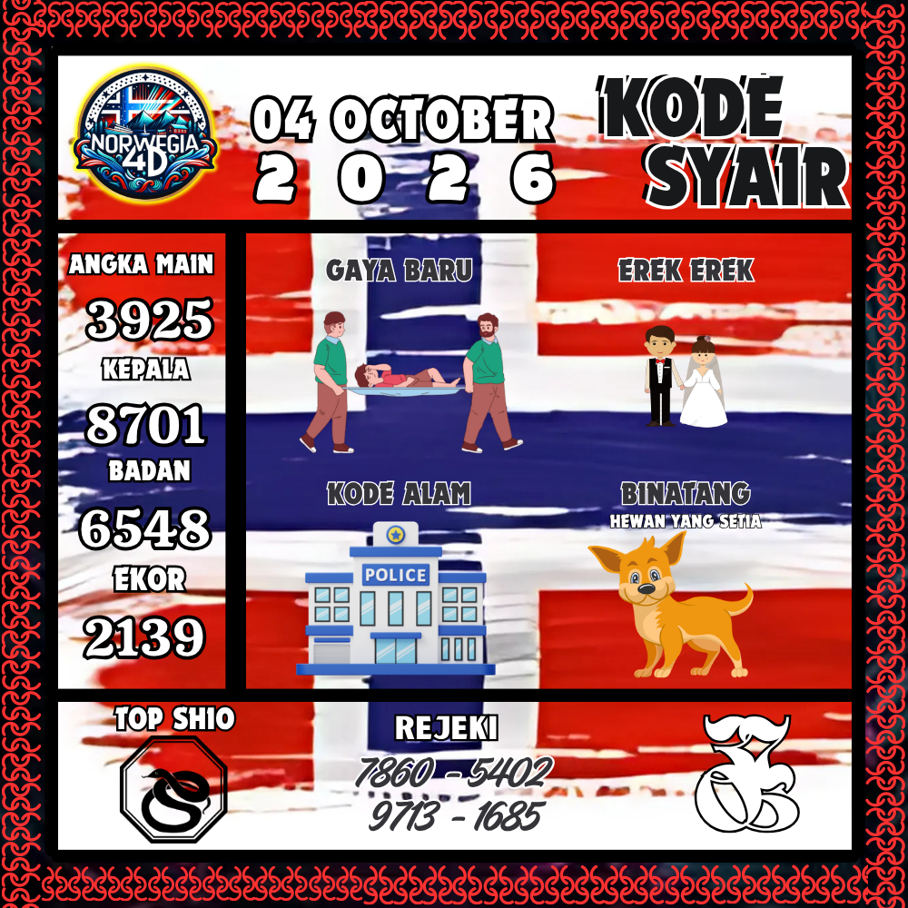 Kode Syair Norwegia4D Pools 04 Oktober 2026