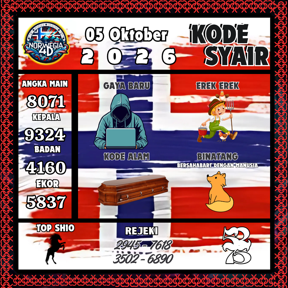 Kode Syair Norwegia4D Pools 05 Oktober 2026